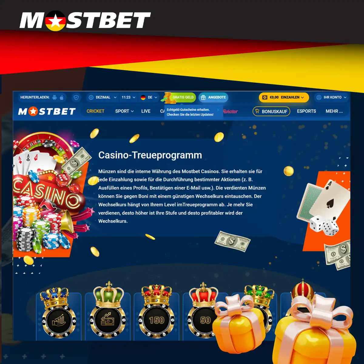 Mostbet-Treueprogramm für Casinos