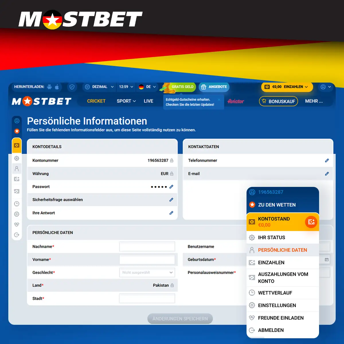 Wie man ein Konto auf der Mostbet-Plattform verifiziert