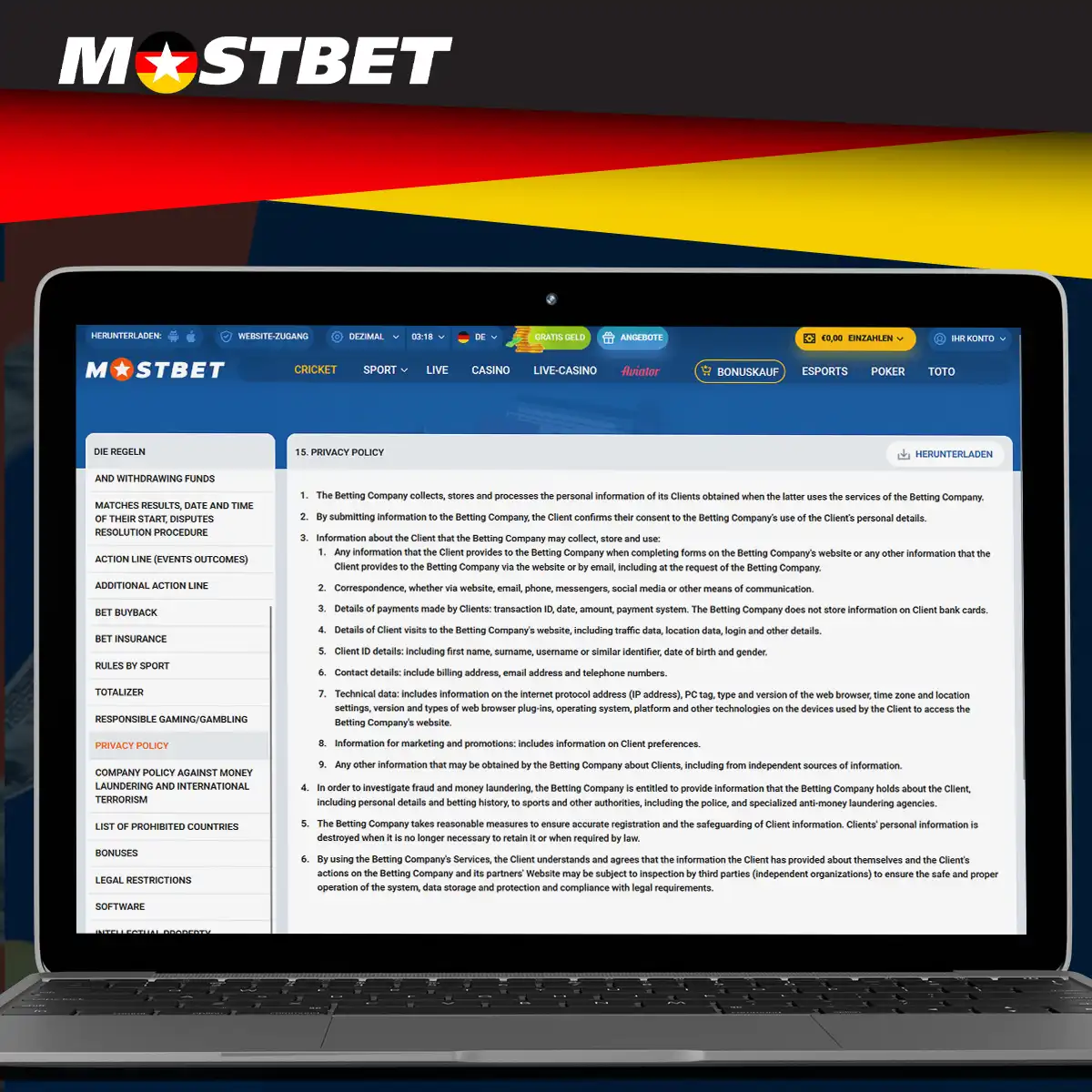 Mostbet speichert Kundendaten sicher