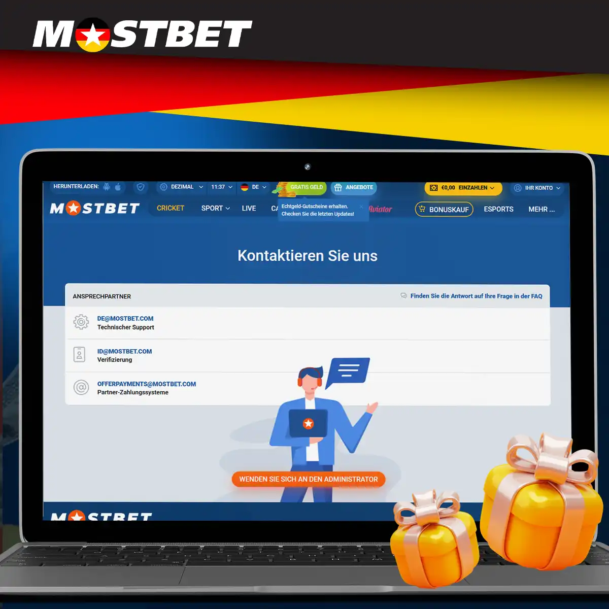 Schreiben Sie an den Mostbet-Support, um ein Problem zu lösen