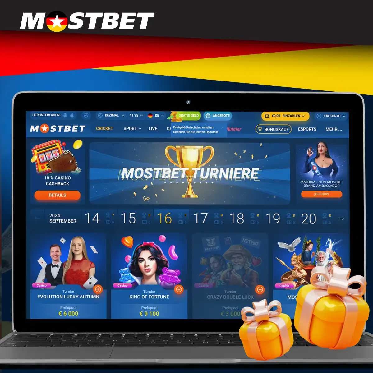 Abschnitt Turniere bei Mostbet